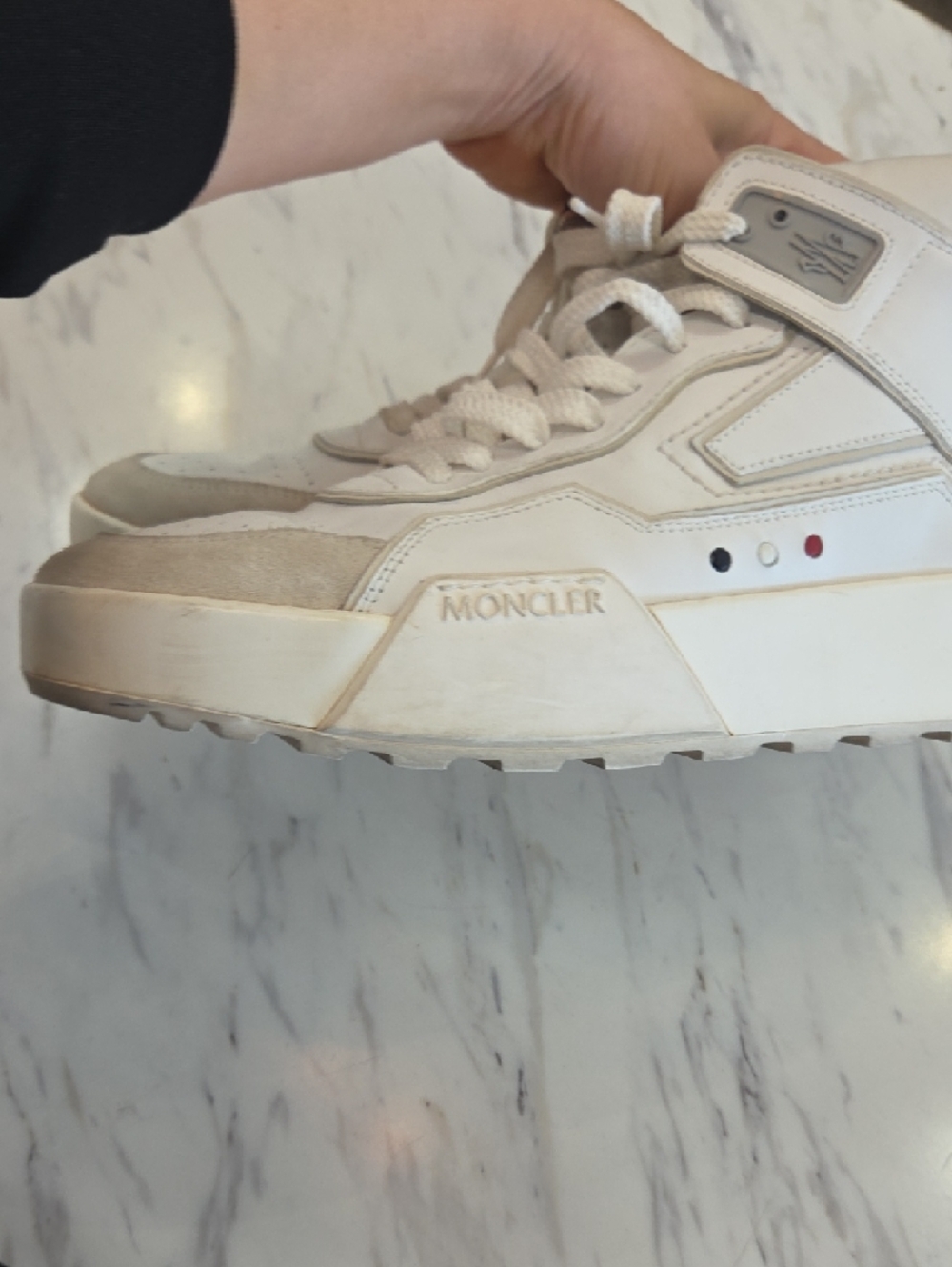 Moncler White High-Top Athletic Sneakers - Picture 11 of 15